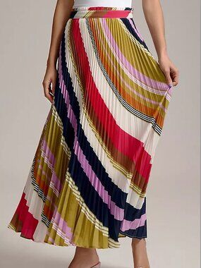 Isobel silken pleated skirt by maeve anthropologie size 14 like new